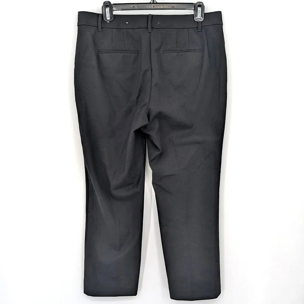Ann Taylor Petite Curvy Fit Dress‎ Pants Ankle Cropped Black Career Stretch 10P